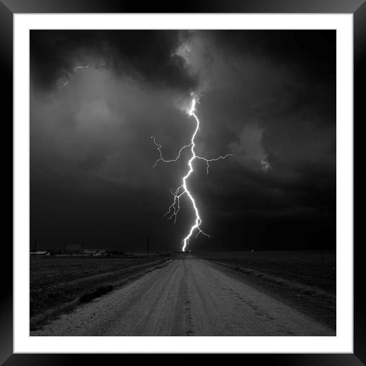  Kanorado Lightning, Kansas. USA  Framed Mounted Print by John Finney