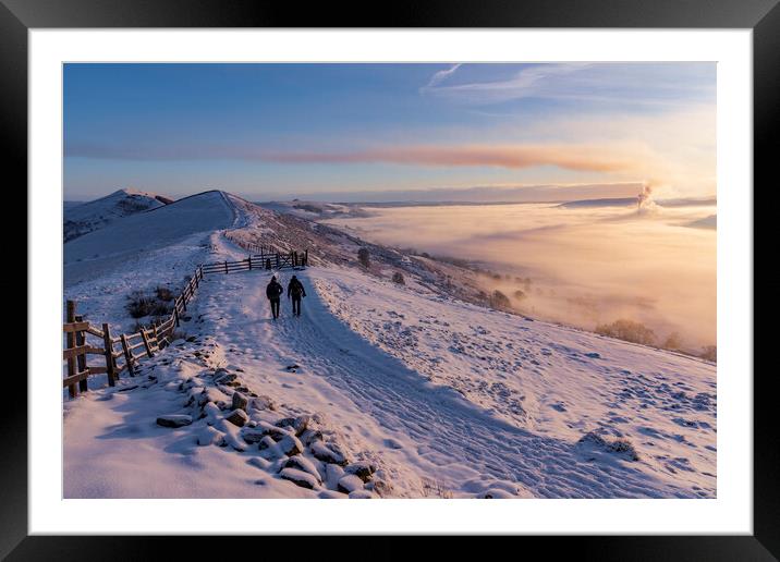 The Great Ridge Winter sunrise Framed Mounted Print by John Finney