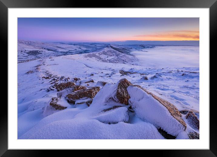 Frozen Dawn, Peak District.  Framed Mounted Print by John Finney