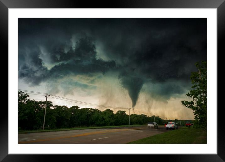 Tornado, Edmond, Oklahoma Framed Mounted Print by John Finney