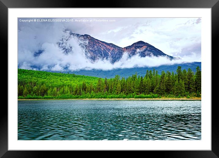 Mountain lake in Rocky Mountains Framed Mounted Print by ELENA ELISSEEVA