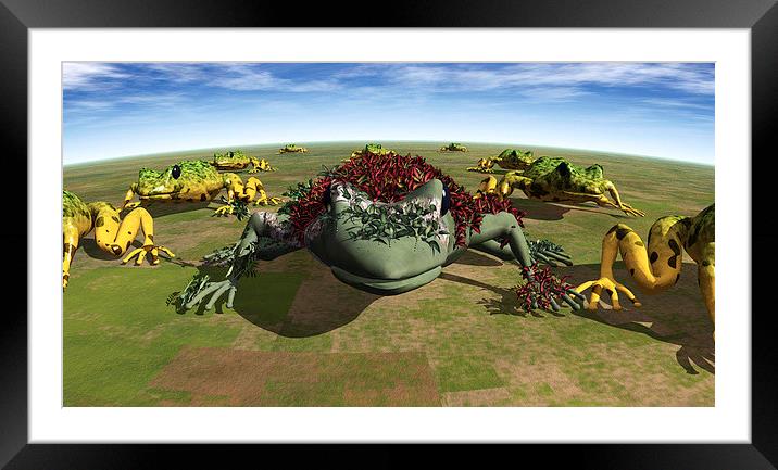 Ecological abstract with frogs Framed Mounted Print by Dariusz Miszkiel