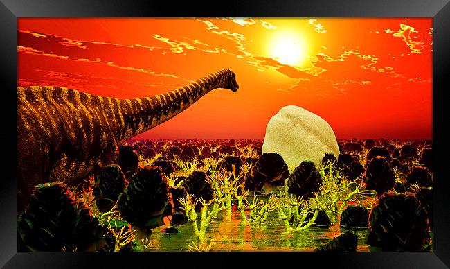 Jurassic park Framed Print by Dariusz Miszkiel