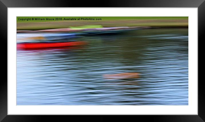  Kayaks and Buoy  Framed Mounted Print by William Moore