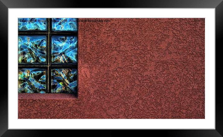 Block Glass and Wall  Framed Mounted Print by William Moore