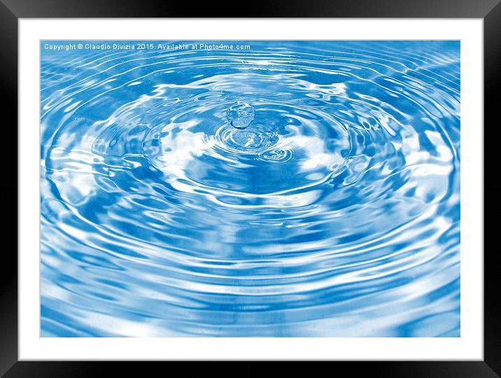 Water drop Framed Mounted Print by Claudio Divizia
