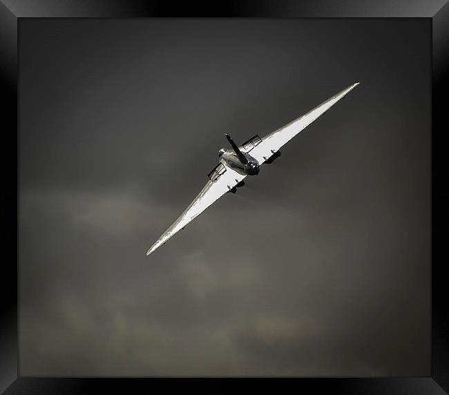  Vulcan Bomber Take off. Framed Print by David Paterson