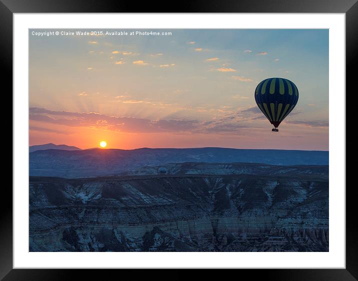  Hot Air Balloon at Sunrise Framed Mounted Print by Claire Wade