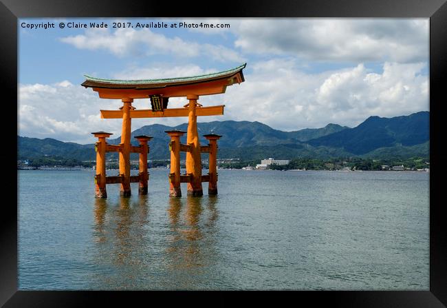 Torii at the Itsukushima Shrine, Miyajima Island Framed Print by Claire Wade