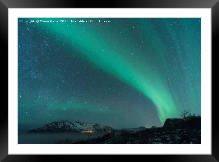 Streak of Northern Lights Framed Mounted Print by Claire Wade