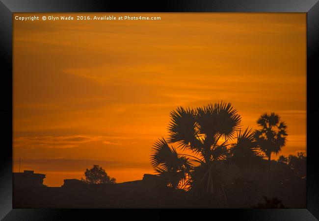 Golden sunrise at Angkor Wat Framed Print by Glyn Wade