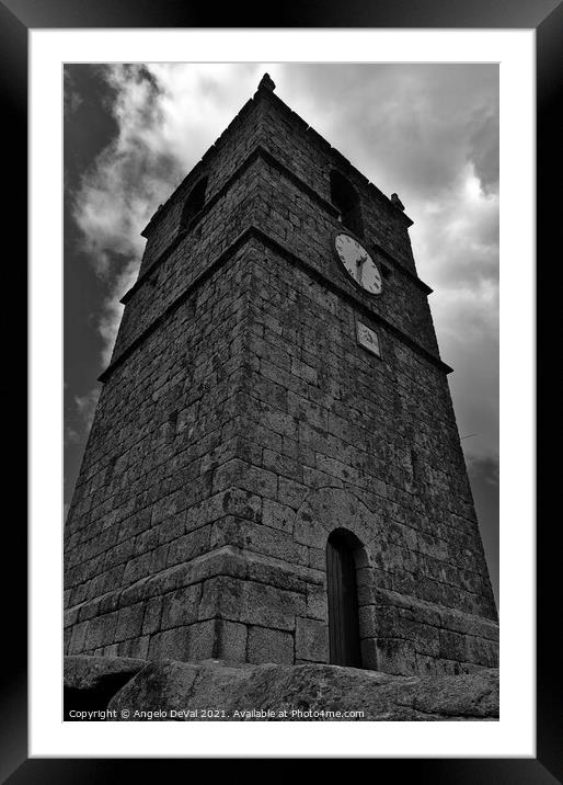 Watchtower in Monsanto - Monochrome Framed Mounted Print by Angelo DeVal