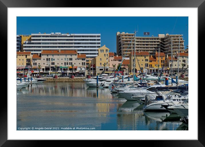 Vilamoura Marina Summer Scene Framed Mounted Print by Angelo DeVal