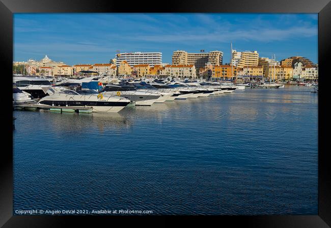 Marina of Vilamoura during afternoon Framed Print by Angelo DeVal