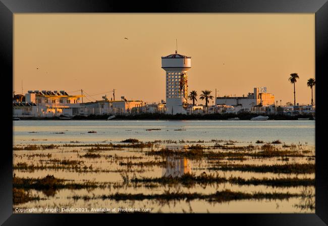 Ria Formosa view of the Faro Island Framed Print by Angelo DeVal