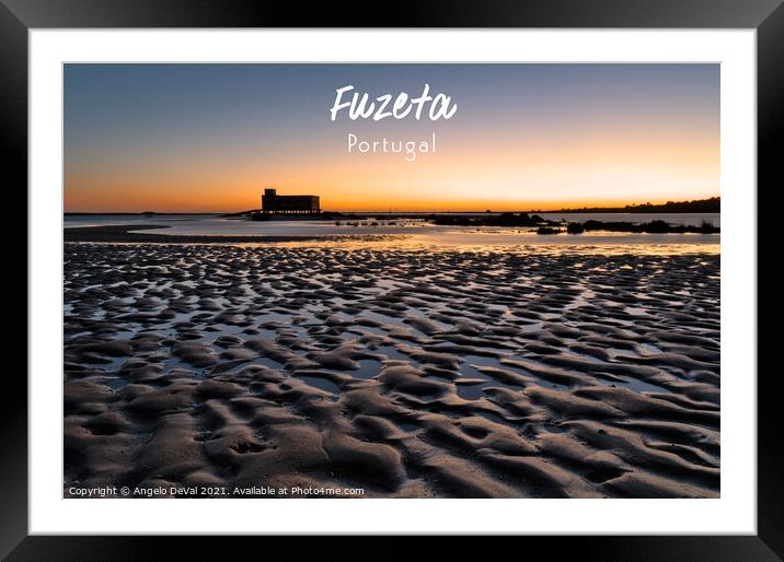 Fuzeta Lifesavers building covered by a warm sunset Framed Mounted Print by Angelo DeVal