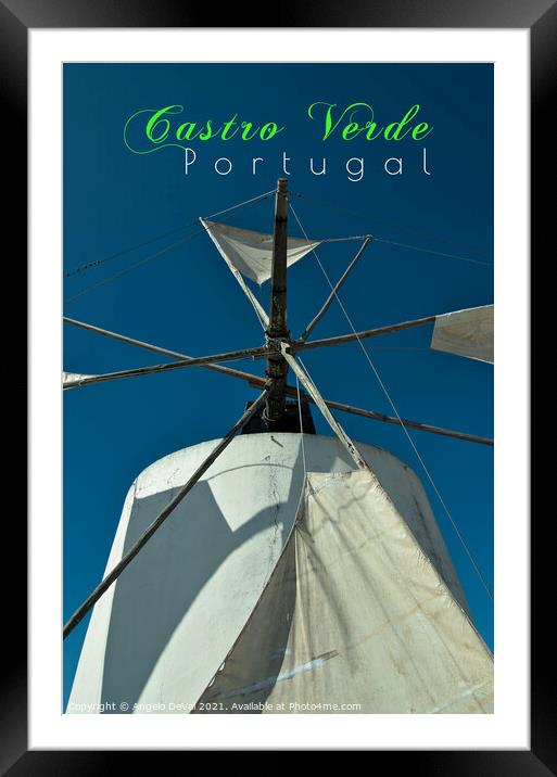 Castro Verde Windmill Postcard Framed Mounted Print by Angelo DeVal