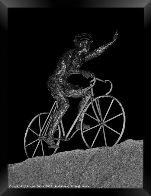 The Cyclist Of Foia. Monchique Framed Print by Angelo DeVal