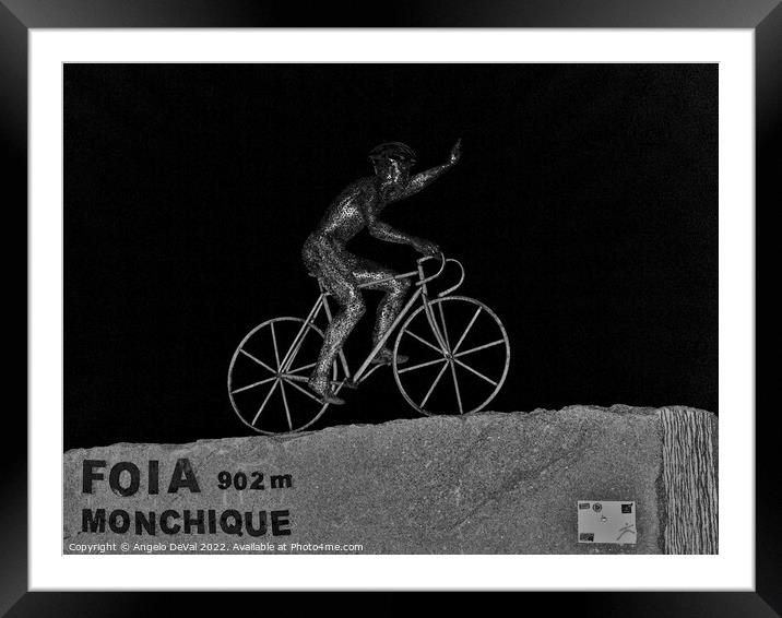 The Cyclist Of Foia Statue In Monchique Framed Mounted Print by Angelo DeVal