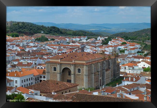 Overview of Aracena city - Spain Framed Print by Angelo DeVal