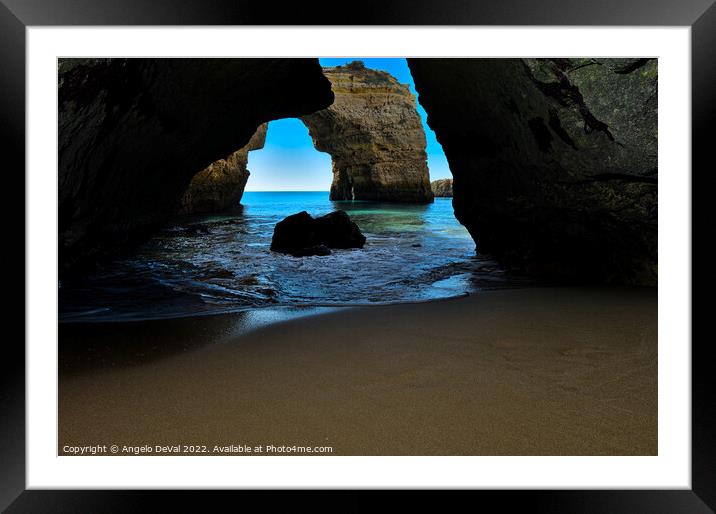 Silky sands and Arch Framed Mounted Print by Angelo DeVal