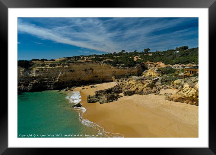 Albandeira beach from the Cliffs Framed Mounted Print by Angelo DeVal