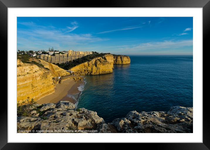 Centianes Beach in Carvoeiro - Algarve Framed Mounted Print by Angelo DeVal