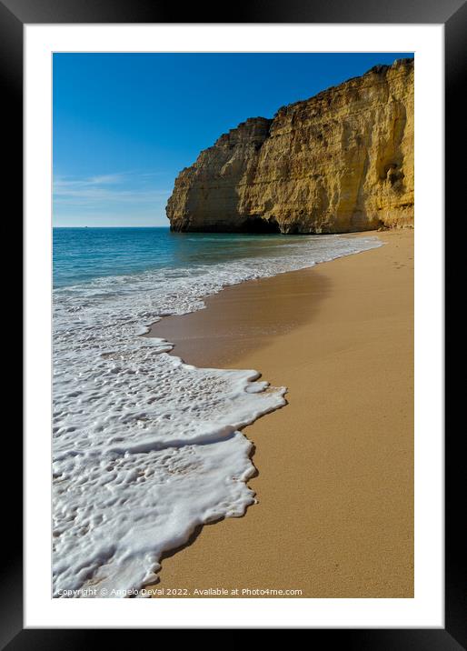 Centianes Beach Waves in Carvoeiro Framed Mounted Print by Angelo DeVal