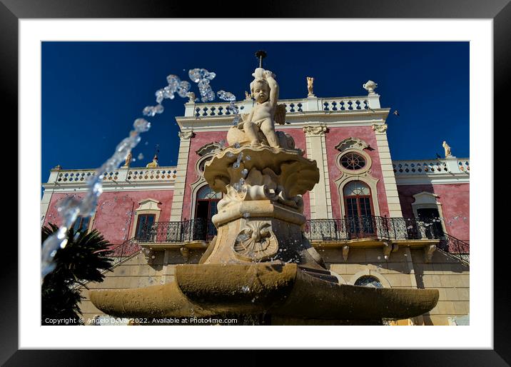 Estoi Palace Fountain Framed Mounted Print by Angelo DeVal