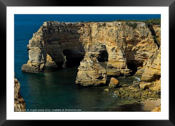 Marinha Beach Arches Framed Mounted Print by Angelo DeVal