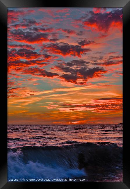 Beach waves at sunset in Gale beach Framed Print by Angelo DeVal