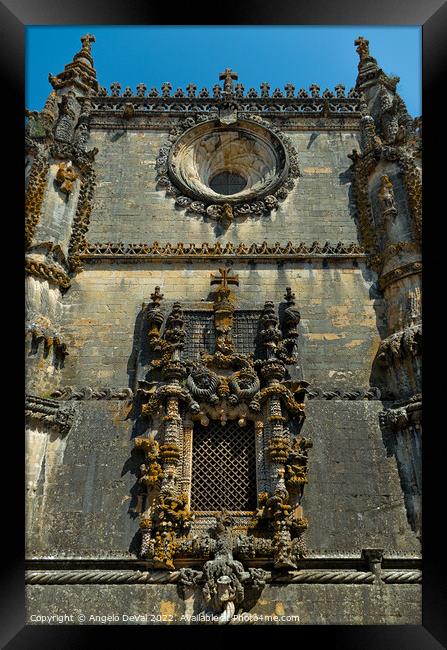 View of the Chapter House Window in Tomar Framed Print by Angelo DeVal