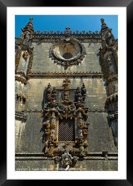 View of the Chapter House Window in Tomar Framed Mounted Print by Angelo DeVal