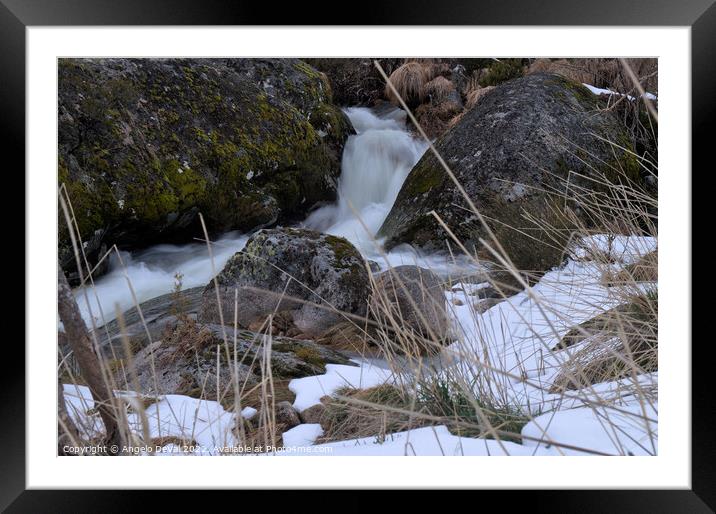 Serra da Estrela snow and waterfall Framed Mounted Print by Angelo DeVal