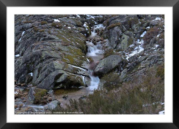 Serra da Estrela mountains and waterfall Framed Mounted Print by Angelo DeVal