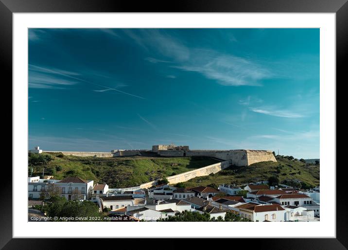 Saint Sebastian Fort and roofs in Portugal  Framed Mounted Print by Angelo DeVal