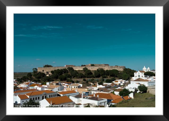 Castro Marim village and medieval castle Framed Mounted Print by Angelo DeVal
