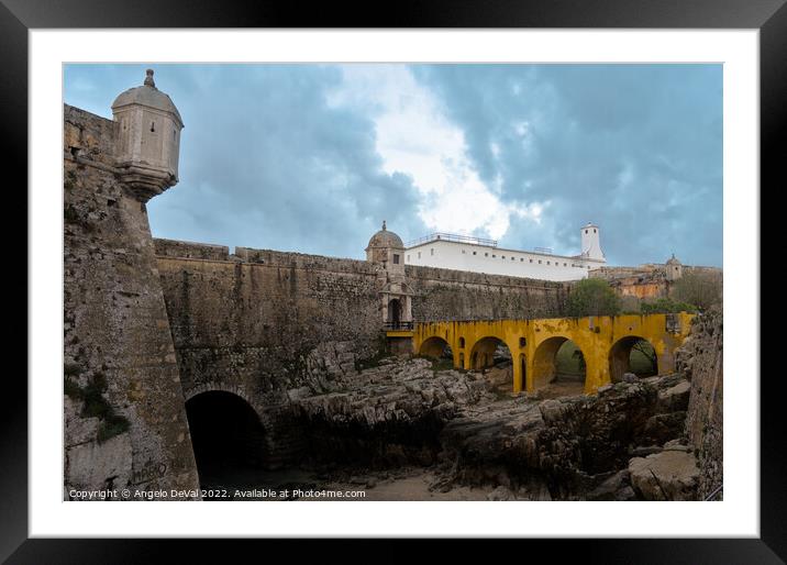 Fort of Peniche and Cloudy Day Framed Mounted Print by Angelo DeVal