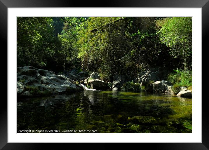 Rio da Gralheira and old water mill in Carvalhais Framed Mounted Print by Angelo DeVal