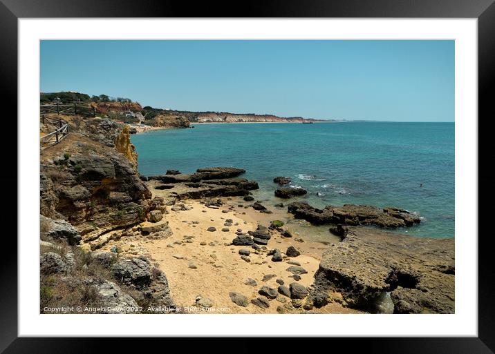 Olhos de Agua Cliff View in Albufeira Framed Mounted Print by Angelo DeVal