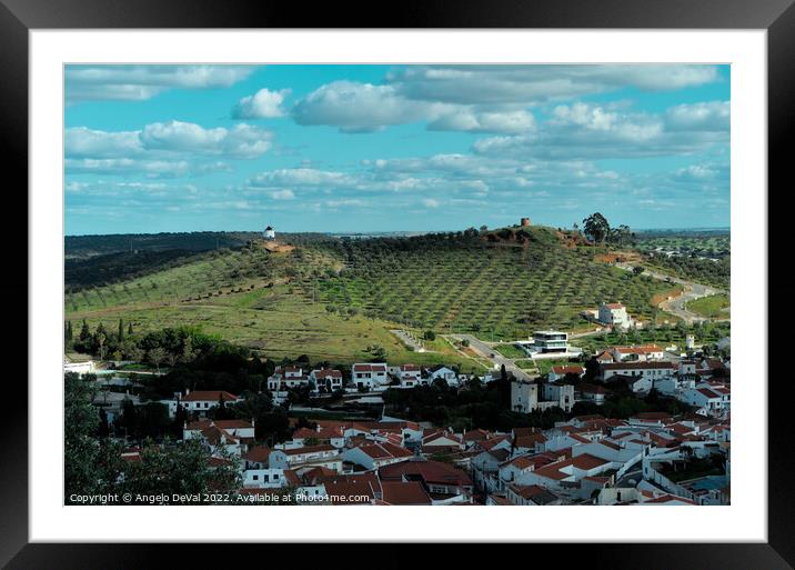 Aljustrel Overview and Windmills - Alentejo Framed Mounted Print by Angelo DeVal