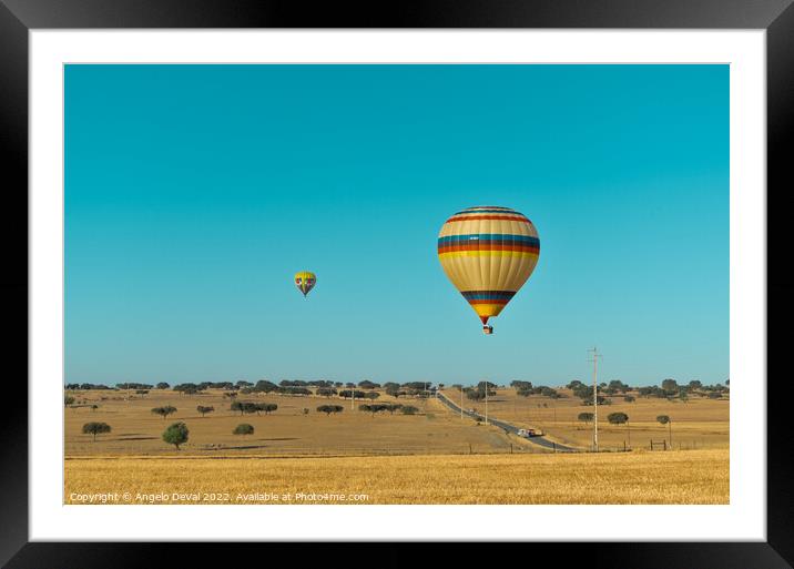 Air Balloons Above Alentejo Fields Framed Mounted Print by Angelo DeVal