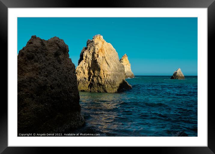3 Irmaos Beach in Algarve Framed Mounted Print by Angelo DeVal