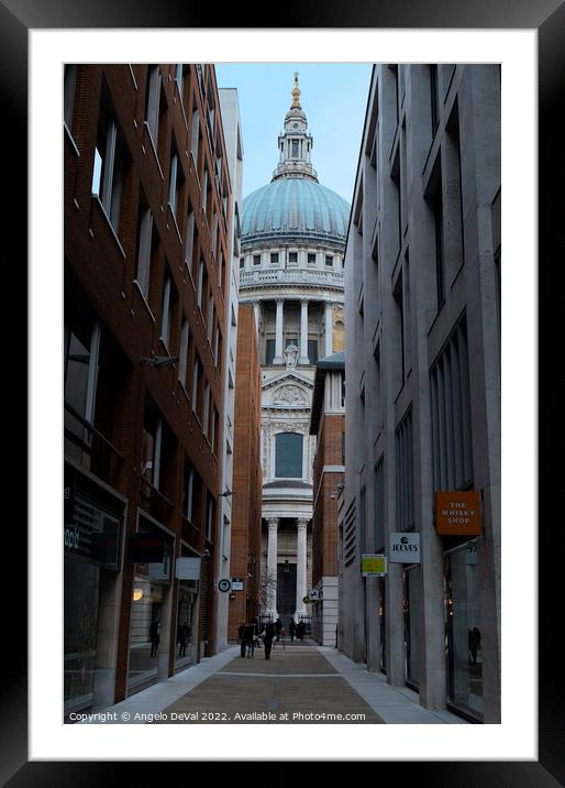 Canon Aly and St Pauls Cathedral in London Framed Mounted Print by Angelo DeVal