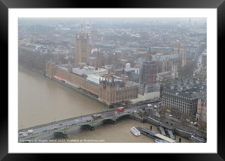London during a snowfall Framed Mounted Print by Angelo DeVal