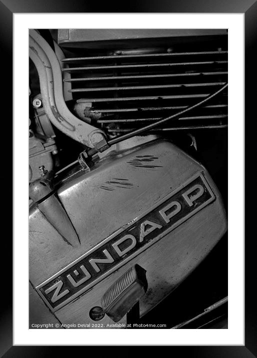 Zundapp Famel XF-17 Engine Block Close Up Framed Mounted Print by Angelo DeVal