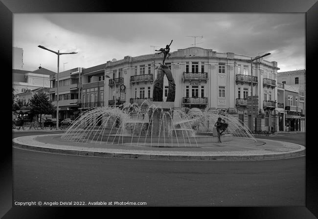 Loule Main Roundabout in Monochrome Framed Print by Angelo DeVal