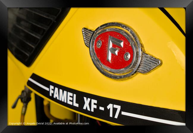 Classic Zundapp bike XF-17 gas tank logo detail Framed Print by Angelo DeVal