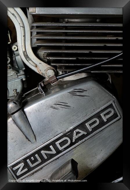 Classic Zundapp bike engine block detail Framed Print by Angelo DeVal