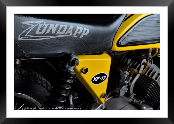 Classic Zundapp bike XF-17 side view Framed Mounted Print by Angelo DeVal